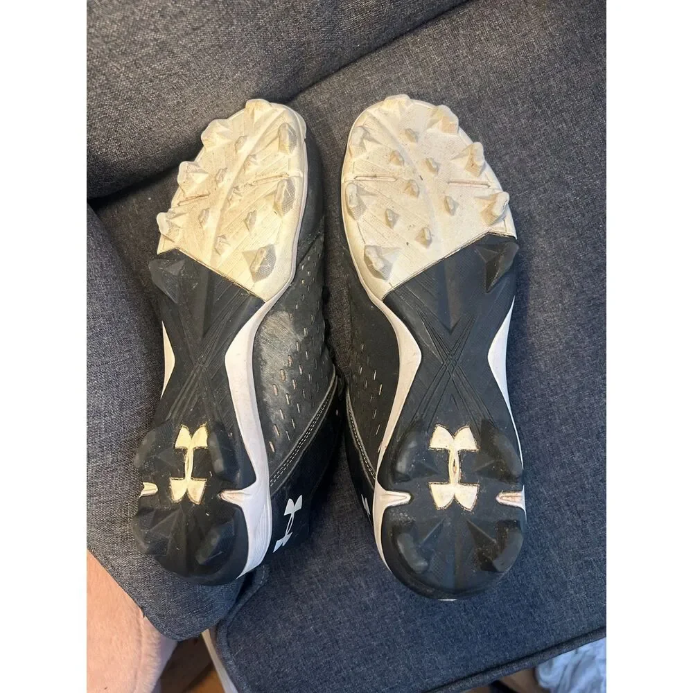 Under Armour Leadoff Low RM Baseball Cleats Men's 10 Black & White Molded Sports